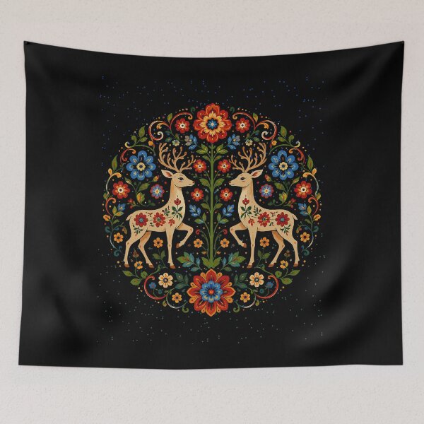 Item preview, Polish Folk Art Deer Floral Design designed and sold by Gomqes.