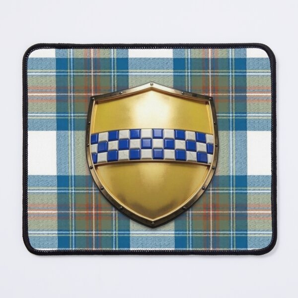 Item preview, Stewart High Steward of Scotland Arms and Muted Blue Tartan designed and sold by Kirrindy Designs.