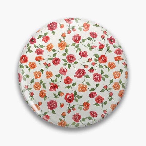 Item preview, Watercolor Red and Orange Ditsy Rose Pattern designed and sold by wissal.studio.