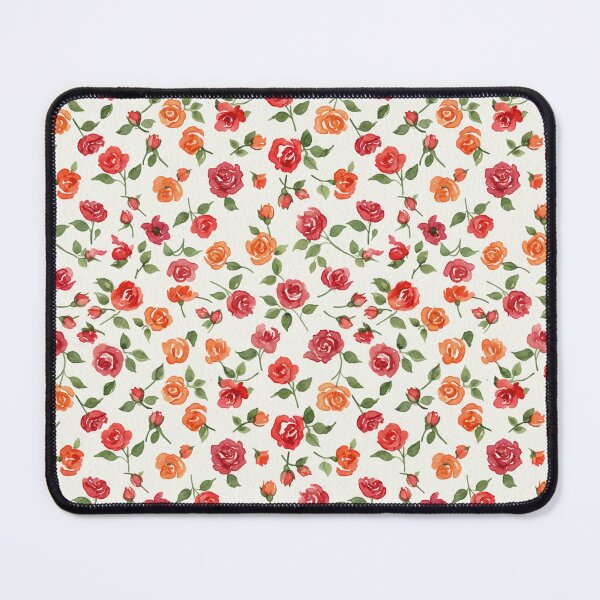 Item preview, Watercolor Red and Orange Ditsy Rose Pattern designed and sold by wissal.studio.