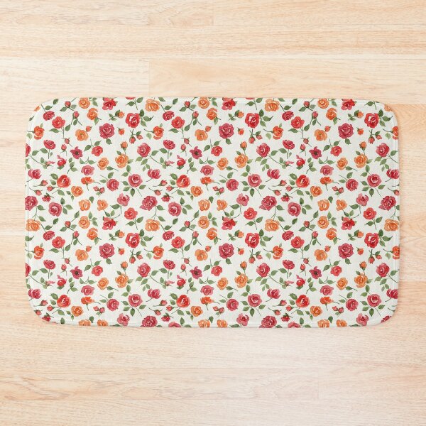 Item preview, Watercolor Red and Orange Ditsy Rose Pattern designed and sold by wissal.studio.