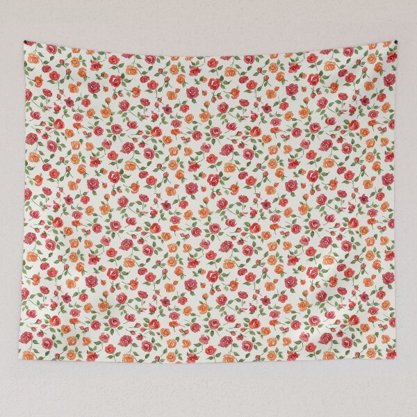 Item preview, Watercolor Red and Orange Ditsy Rose Pattern designed and sold by wissal.studio.
