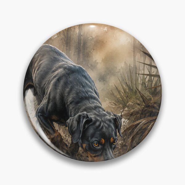 Item preview, Black and Tan Coonhound Tracking Dog Watercolor Art designed and sold by RebelPawz.
