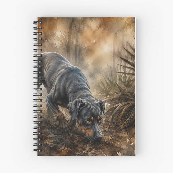 Item preview, Black and Tan Coonhound Tracking Dog Watercolor Art designed and sold by RebelPawz.