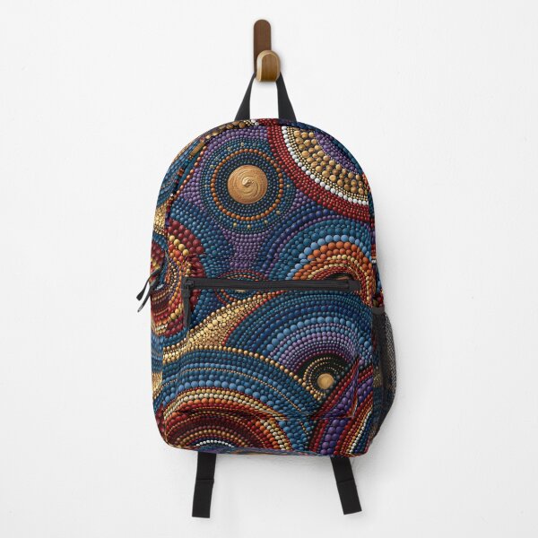 Item preview, Aboriginal Inspired Dot Art - Midnight Blue Circles Pattern designed and sold by GrinGalore.