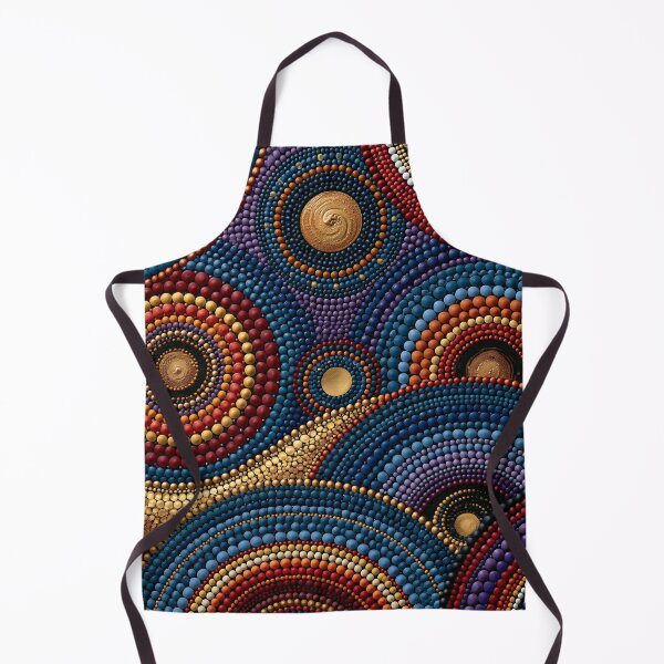 Item preview, Aboriginal Inspired Dot Art - Midnight Blue Circles Pattern designed and sold by GrinGalore.