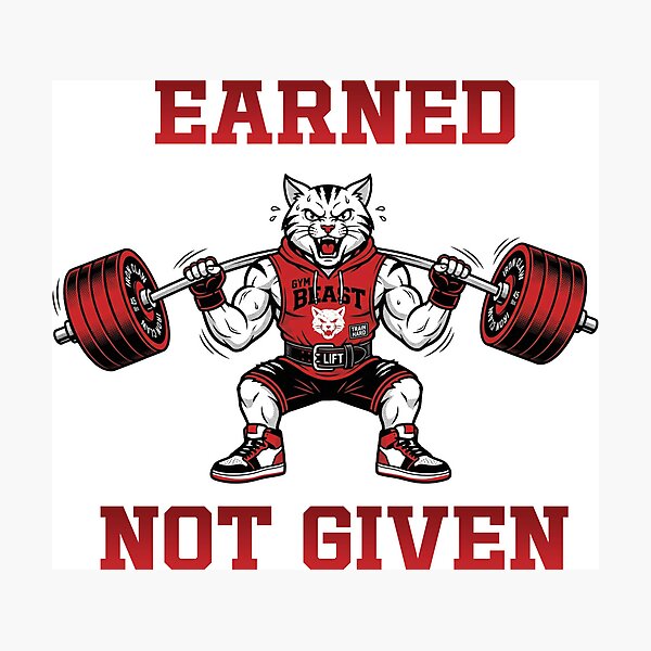 Item preview, Gym Cat – Earned, not given designed and sold by Bilel ★★★★★.