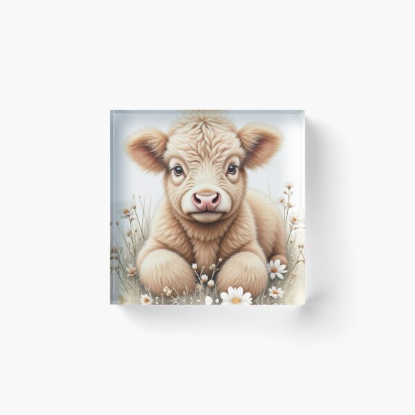 Item preview, Rustic Whimsy: Fluffy Highland Calf Canvas Art designed and sold by CodellCreations.