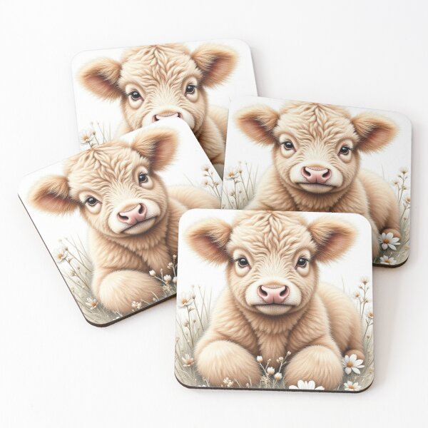 Item preview, Rustic Whimsy: Fluffy Highland Calf Canvas Art designed and sold by CodellCreations.