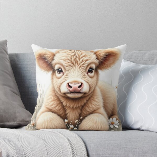Item preview, Rustic Whimsy: Fluffy Highland Calf Canvas Art designed and sold by CodellCreations.