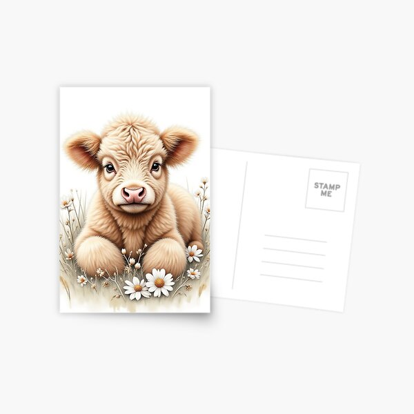 Item preview, Rustic Whimsy: Fluffy Highland Calf Canvas Art designed and sold by CodellCreations.