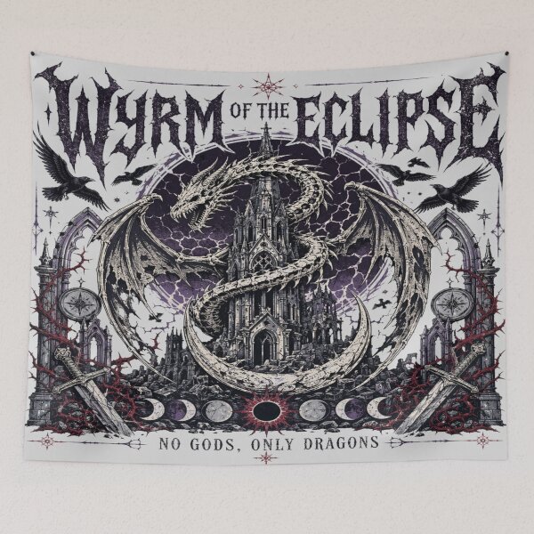 Item preview, Gothic Dragon Cathedral Eclipse Dark Fantasy Art designed and sold by InkspirationGraphics.
