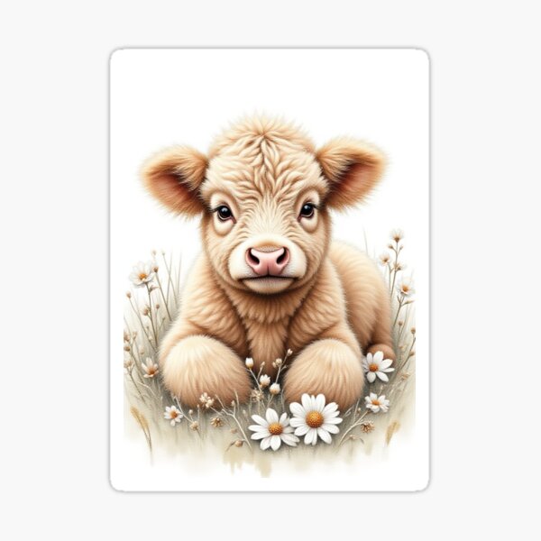 Item preview, Rustic Whimsy: Fluffy Highland Calf Canvas Art designed and sold by CodellCreations.