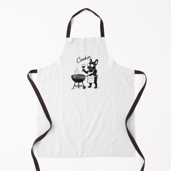 Item preview, Cookin Black French Bulldog BBQ Art | Funny Frenchie Grilling with Wine | Minimalist Line Drawing designed and sold by Ramona-Gliga.