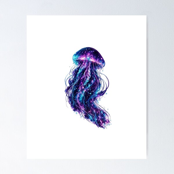 Item preview, Cosmic Jellyfish | Neon Galaxy Ocean | Surreal Bioluminescent Fantasy Art designed and sold by JA-1994.