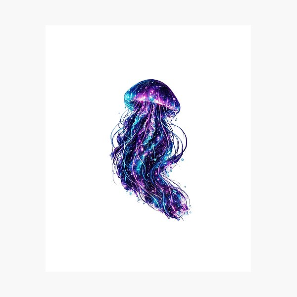 Item preview, Cosmic Jellyfish | Neon Galaxy Ocean | Surreal Bioluminescent Fantasy Art designed and sold by JA-1994.
