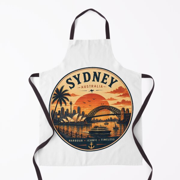 Artikelvorschau, Vintage-Reiseabzeichen-Design für den Sonnenuntergang im Hafen von Sydney, Australien entworfen und verkauft von TAOptimus .