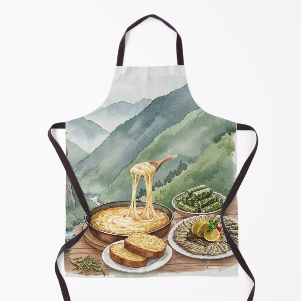 Item preview, Black Sea Flavors & Sumela Monastery Watercolor Art | Karadeniz Cuisine Illustration designed and sold by Y-MOONSTAR.