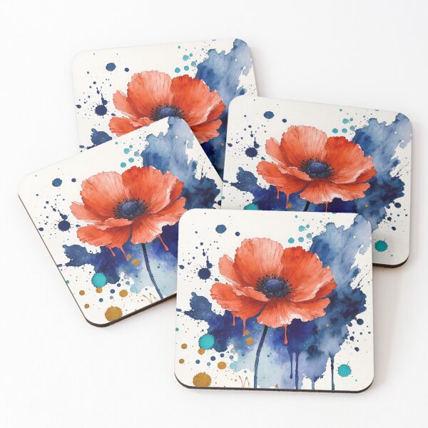 Item preview, Modern Watercolor Red Poppy - Botanical Floral Art Print designed and sold by Darlin8888.