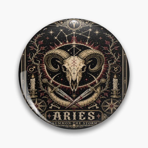Item preview, Aries Gothic Zodiac Dark Celestial Sigil designed and sold by InkspirationGraphics.