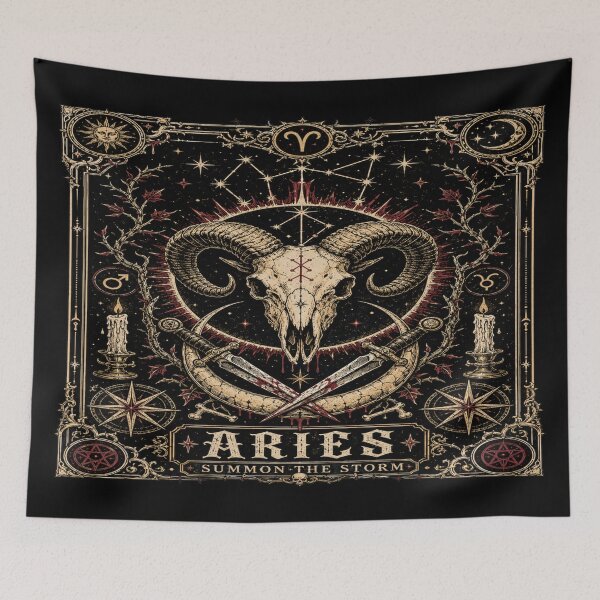 Item preview, Aries Gothic Zodiac Dark Celestial Sigil designed and sold by InkspirationGraphics.