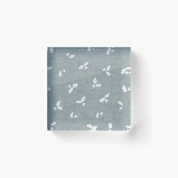 Item preview, minimal tossed acorn oak leaves scandinavian japandi autumn Sea Mist Blue designed and sold by RenattaZare.