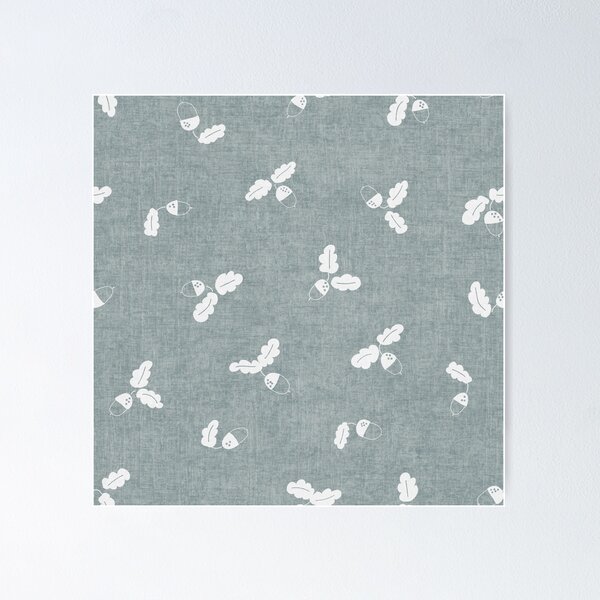 Item preview, minimal tossed acorn oak leaves scandinavian japandi autumn Sea Mist Blue designed and sold by RenattaZare.