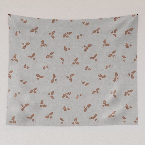 Item preview, minimal tossed acorn oak leaves scandinavian japandi autumn warm beige  designed and sold by RenattaZare.
