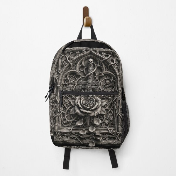 Item preview, Gothic Panel with Rose, Dagger and Winged Skull — Sculpture designed and sold by David Mateo ArtWorks.