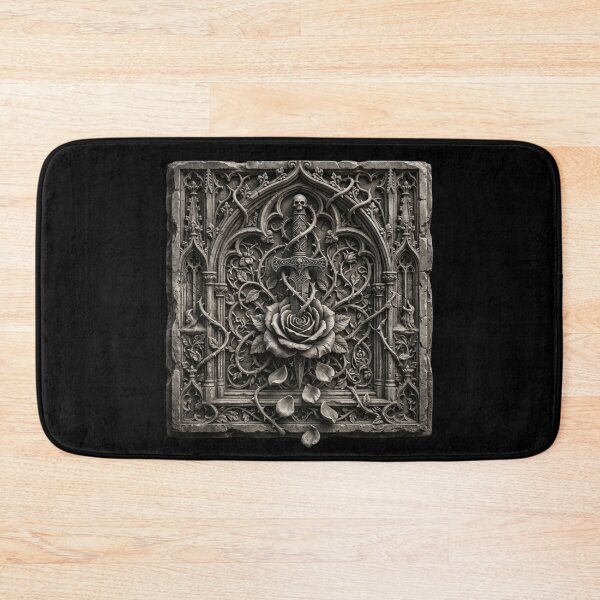 Item preview, Gothic Panel with Rose, Dagger and Winged Skull — Sculpture designed and sold by David Mateo ArtWorks.