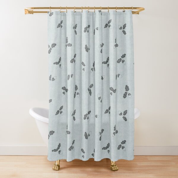Item preview, minimal tossed acorn oak leaves scandinavian japandi autumn winter sky blue grey designed and sold by RenattaZare.