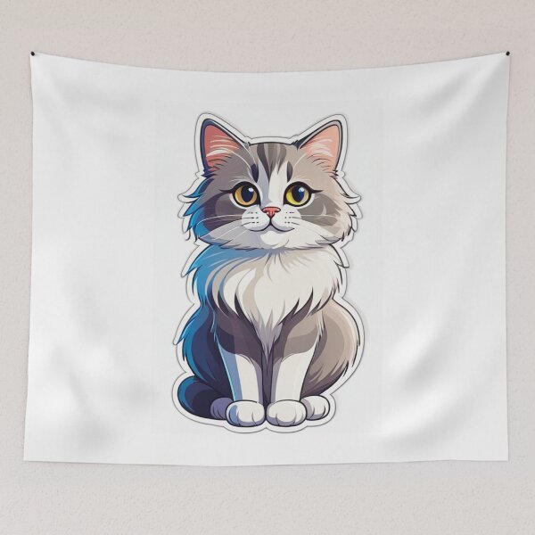 Item preview, Illustration - Stylized Cat, Innocence and Childlike Aesthetic designed and sold by AnimeShin.
