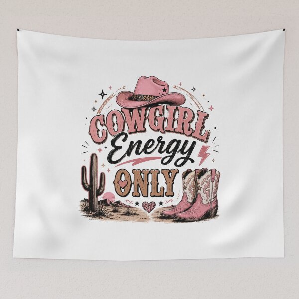 Item preview, Cowgirl Energy Only Pink Western Design – Cute Retro Cowgirl Aesthetic T-Shirt & Sticker designed and sold by Artimax-Studio.