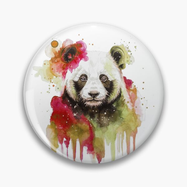 Item preview, Colorful Watercolor Panda Art Print designed and sold by calamarisky.