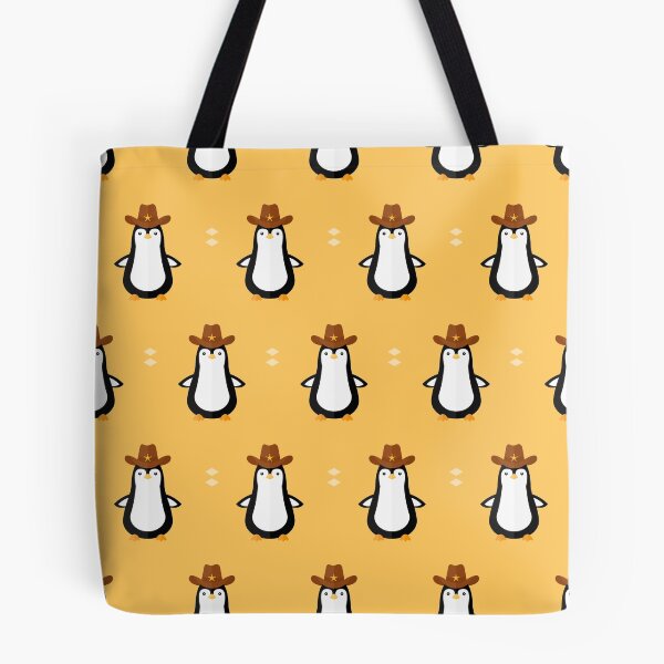 Item preview, Penguins with cowboy hat on yellow designed and sold by reneesillus.