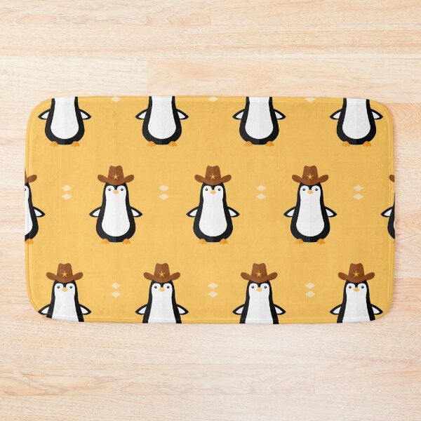 Item preview, Penguins with cowboy hat on yellow designed and sold by reneesillus.