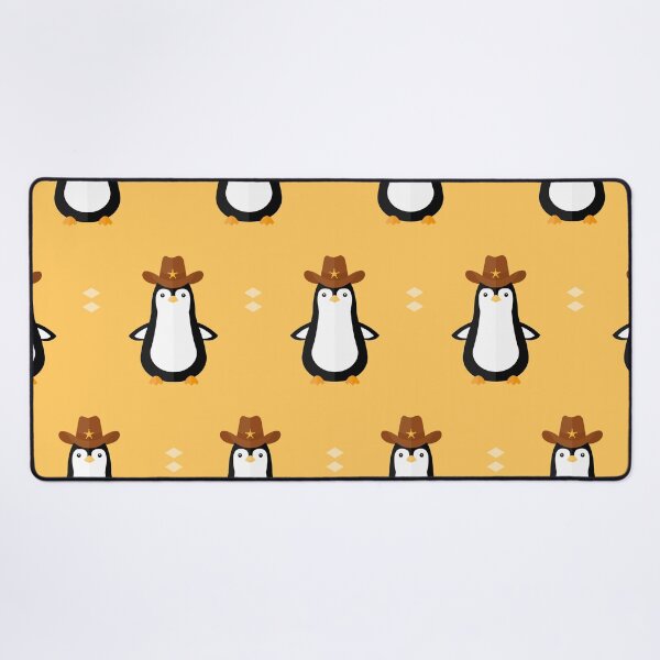 Item preview, Penguins with cowboy hat on yellow designed and sold by reneesillus.
