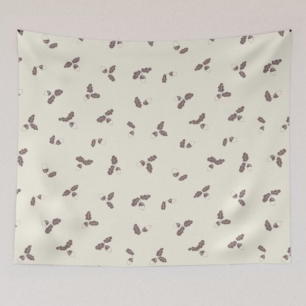 Item preview, Minimal Acorn Oak Leaf Woodland Toss Mocha Brown designed and sold by RenattaZare.