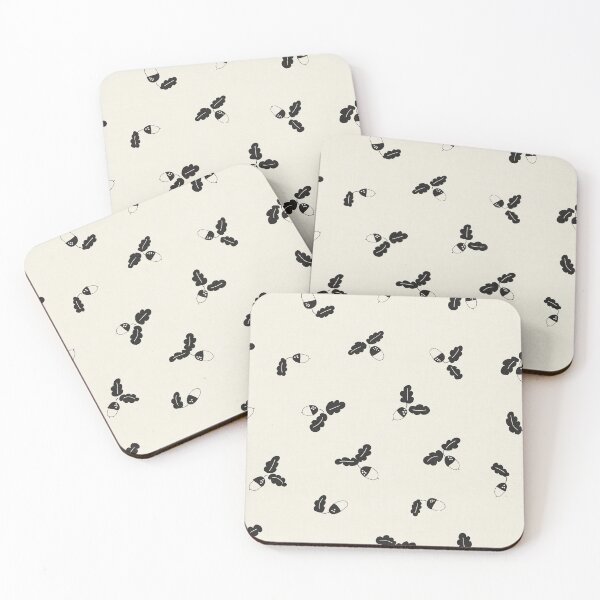 Item preview, Minimal Acorn Oak Leaf Woodland Toss Soft Ivory designed and sold by RenattaZare.