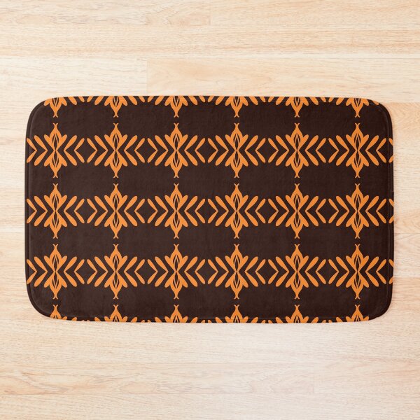 Item preview, Abstract Orange Geometric Pattern on Black designed and sold by SahmatArt.