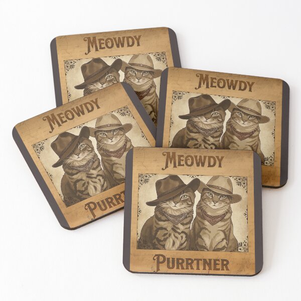 Item preview, Meowdy Purrtner  designed and sold by CuriositiesEnd.