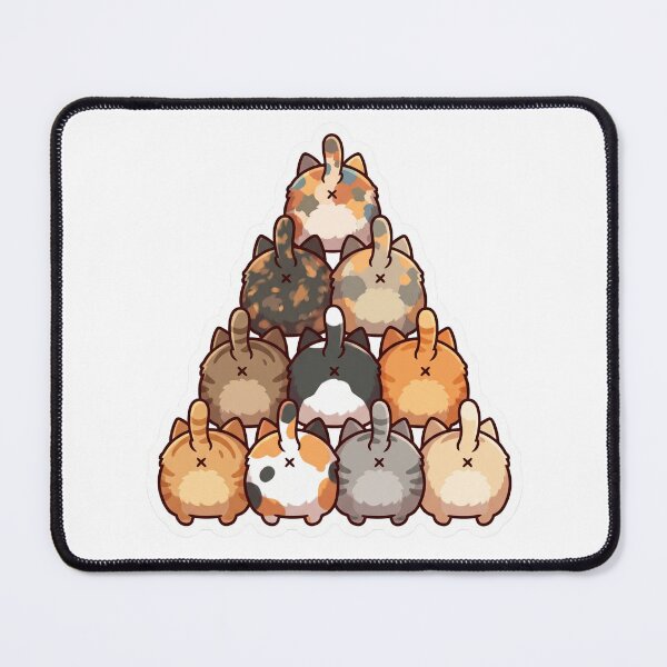 Item preview, Cute Fluffy Cat Butt Pyramid designed and sold by dudelinart.