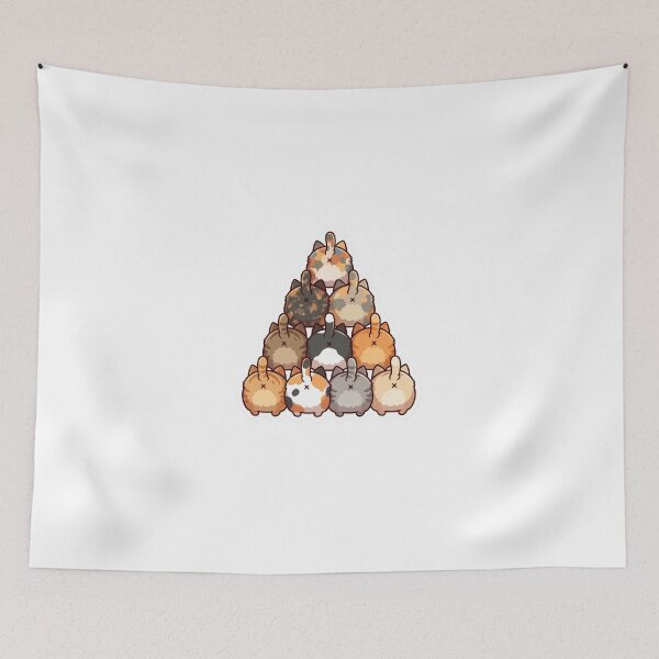 Item preview, Cute Fluffy Cat Butt Pyramid designed and sold by dudelinart.