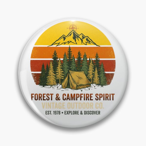 Item preview, Retro Forest Campfire Spirit - Vintage Outdoor Gear Co. Design designed and sold by Gabe1983.