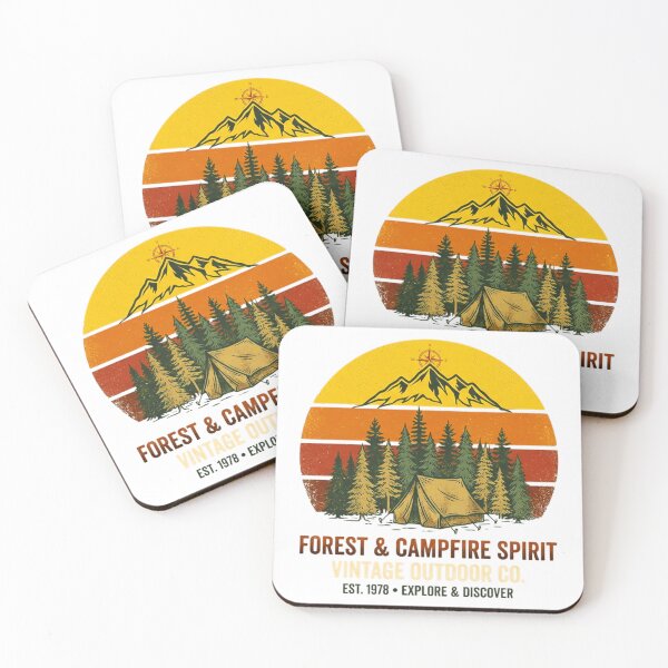 Artikelvorschau, Retro-Lagerfeuer-Flair – Design von Vintage Outdoor Gear Co. entworfen und verkauft von GabeMountainArt.