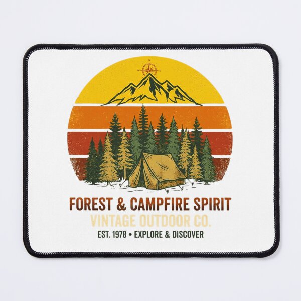 Item preview, Retro Forest Campfire Spirit - Vintage Outdoor Gear Co. Design designed and sold by Gabe1983.