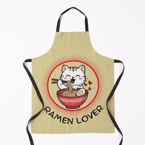 Item preview, Cute Kawaii Cat Eating Ramen - Ramen Lover Retro Badge Design designed and sold by Frafri92.