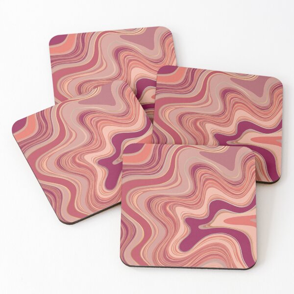Item preview,  Liquid Swirl Retro Abstract in pinks and beach tones, Light Blush, Cream, and White designed and sold by Differenceee.