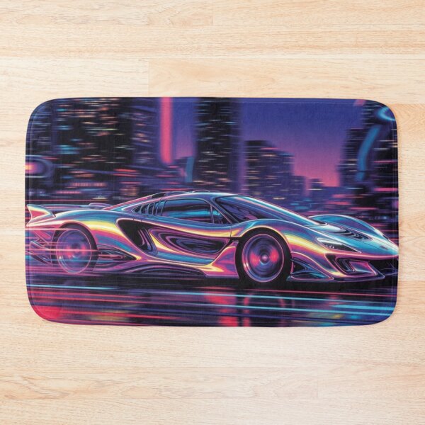 Item preview, Cyberpunk Chrome Supercar Night City Synthwave Art designed and sold by Nexus Space.