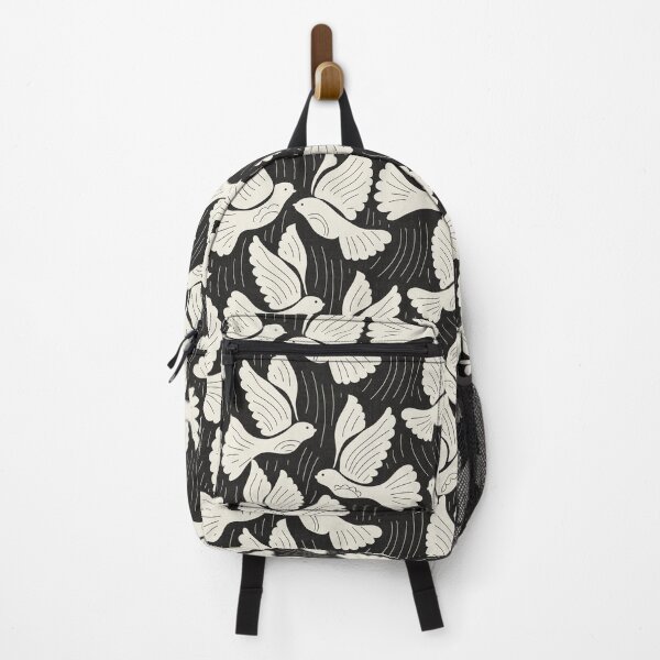 Item preview, Scandinavian Folk Birds Block Print Woodland Cottage Decor Dark Charcoal  designed and sold by RenattaZare.